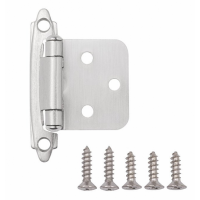 Brushed Satin Nickel Decorative Self Closing Face Mount Kitchen Cabinet Hinges