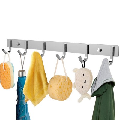 Wall Coat Rack Coat Clothes Hooks Wall Mounted Heavy Duty Stainless Steel Hook Rack Self Adhesive Holders Hanging Wall Hangers