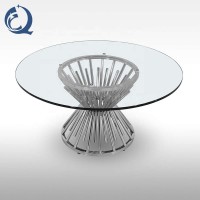 Transparent glass top round coffee table cheap