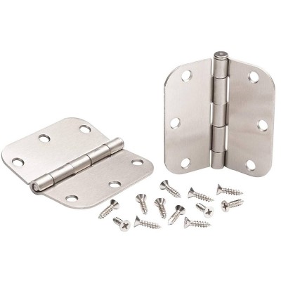 Global Residential Door Hinges 3.5" With 5/8" Radius Satin Nickel Plain Bearing Steel Door Hinge