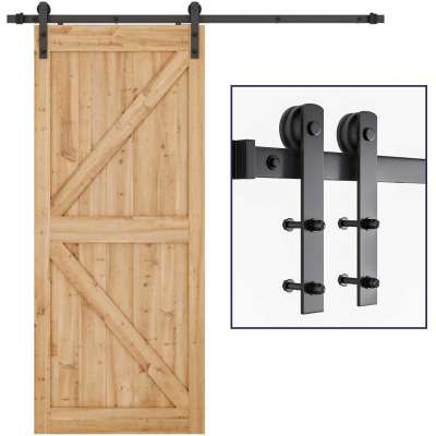 Barn Door Track Exterior Heavy Duty Set Cabinet Rolling Industrial Quiet Bypass Iron Double Kit Sliding Barn Door Hardware