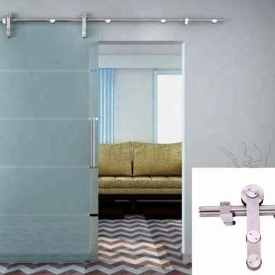 European Modern Stainless Steel Glass Door Sliding Barn Door Hardware System Kits