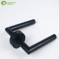 Stainless steel L shape matte black door lever handle