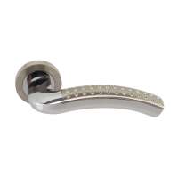 Brushed Chrome Zinc Alloy Door Handles With Rosette R01-H053