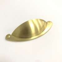 USA & Europe high quality brush brass gold furniture cabinet drawer zinc alloy shell cup pull handle with 64mm